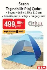 SİSUS SEZON TAŞINABİLİR PLAJ ÇADIRI